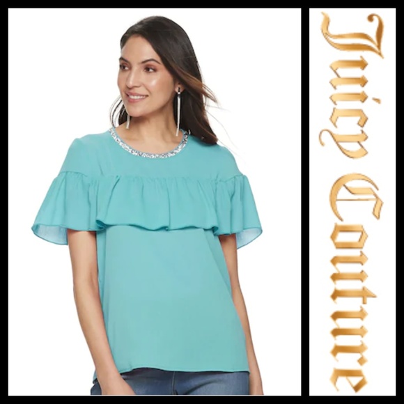Juicy Couture Tops - 🔴 SALE 5/$15 Juicy Couture Sky Ruffle Layer Top